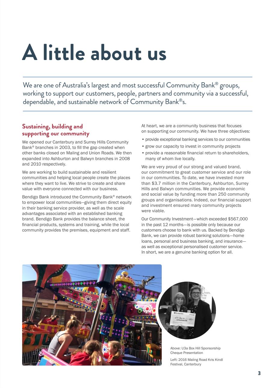 Supporting Our Community, Annual Report 2017, page 3